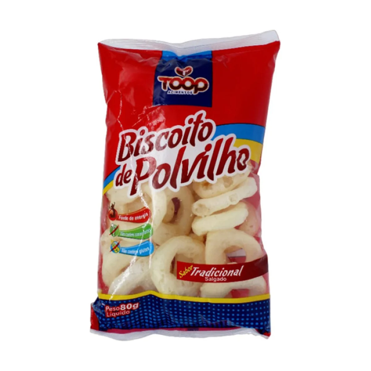 Biscoito de Polvilho Salgado Toop 80 g Toop — produto disponível na BRAVI