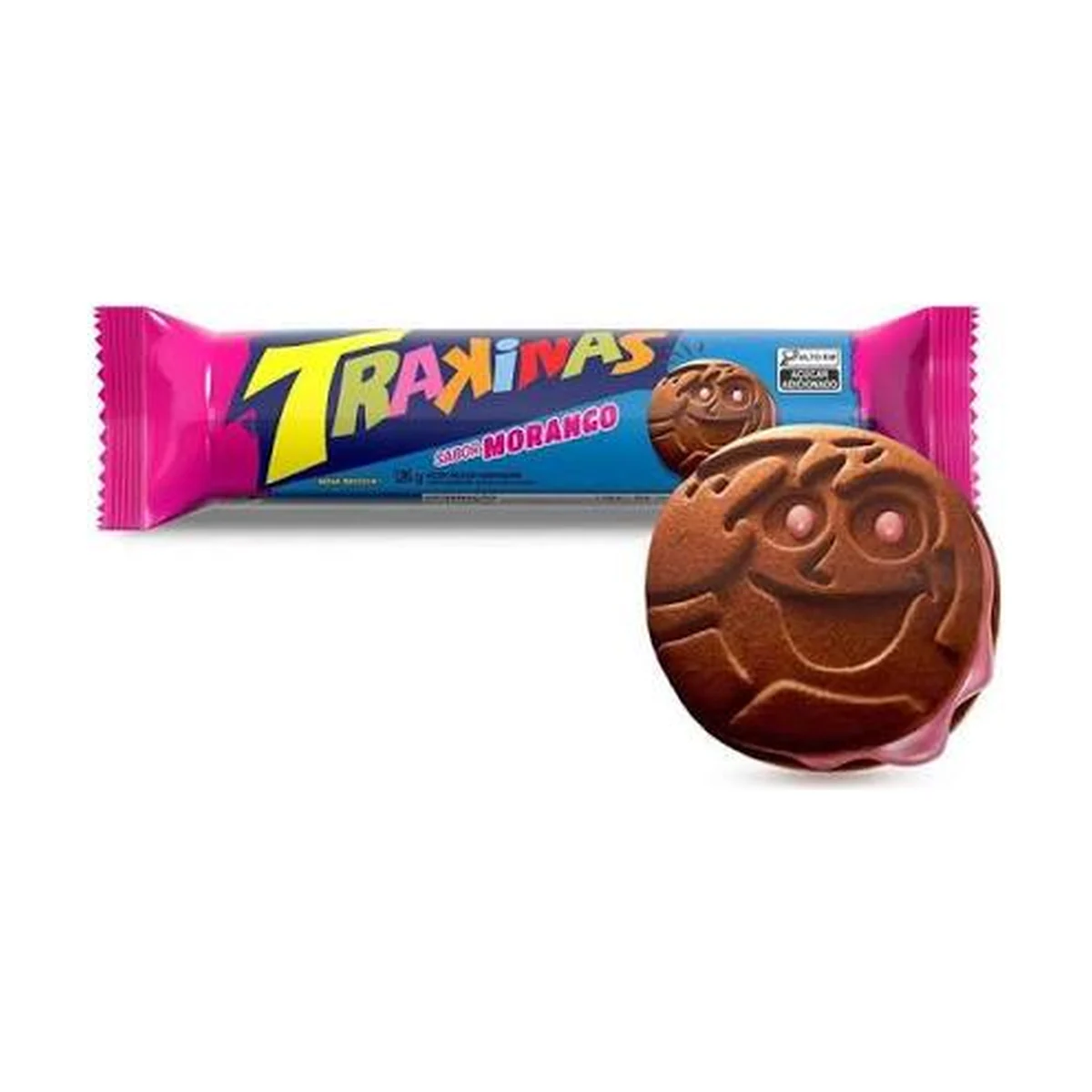 Bolacha TRAKINAS Chocolate e Morango 126 g — produto disponível na BRAVI