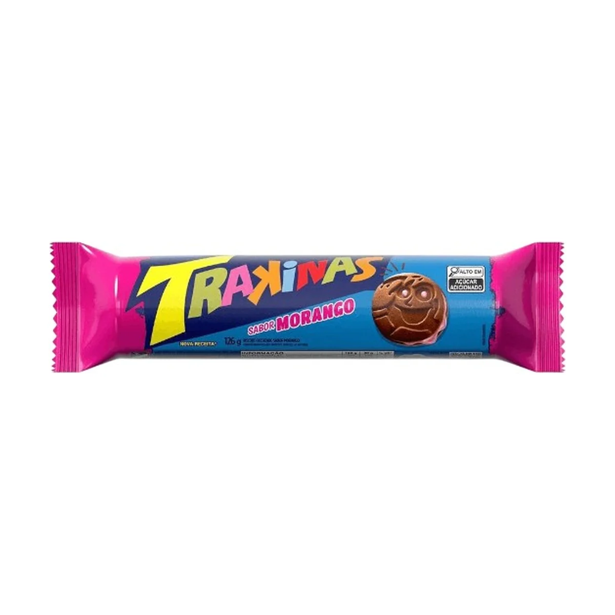 Bolacha TRAKINAS Morango 126 g — produto disponível na BRAVI