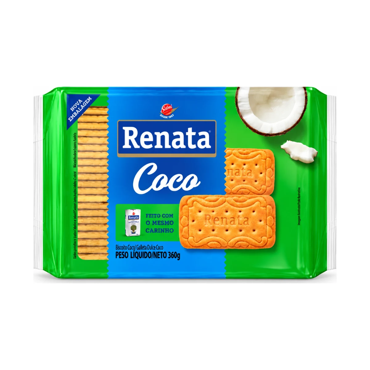 Bolacha Renata CÔCO 360g — produto disponível na BRAVI