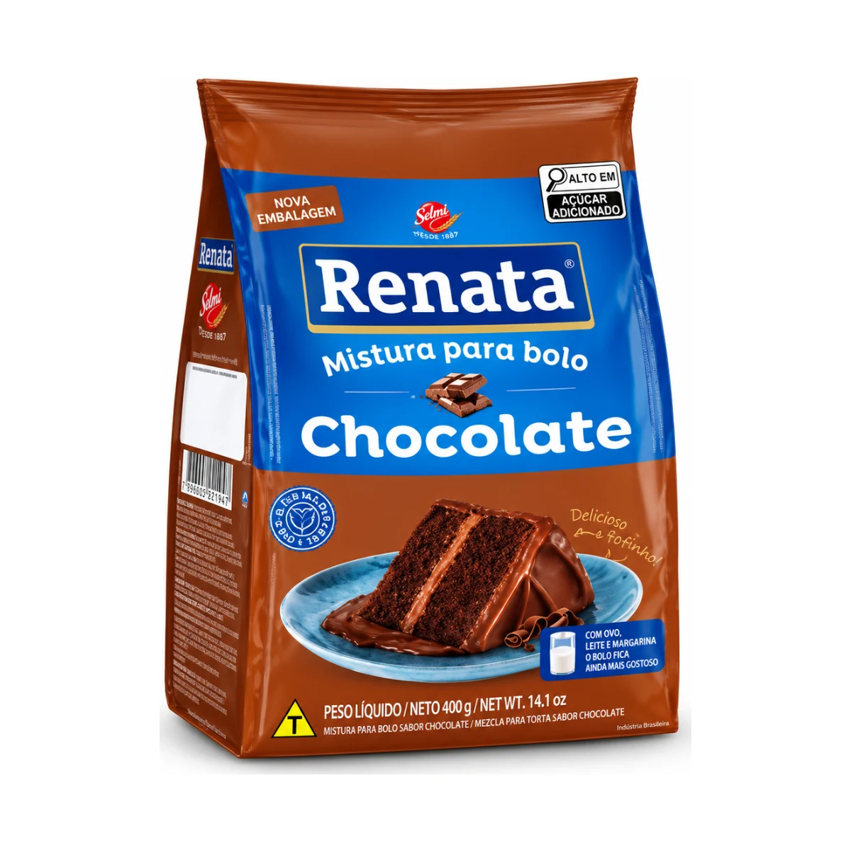 Mistura para Bolo Sabor Chocolate 400 g Renata — produto disponível na BRAVI