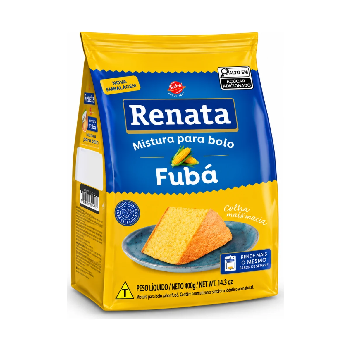 Mistura para Bolo Sabor Fubá 400 g Renata — produto disponível na BRAVI